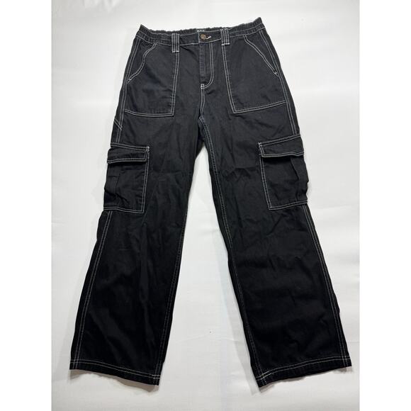 BDG Denim - BDG Urban Outfitters Women's Wide Leg Cargo Black Denim Jeans - Size 31x30